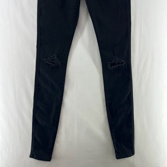 Asos Denim Skinny Jeans Womens Sz 26/38 US 4 Tall Streth High Rise Stretch Black - Picture 4 of 10